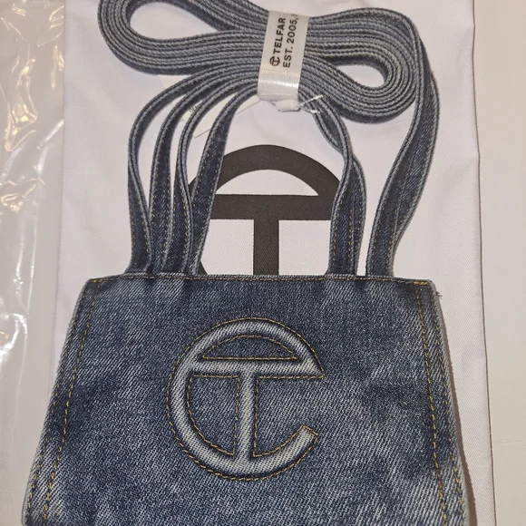 Telfar: Small Denim Shopper - Blue - Picture 3 of 16
